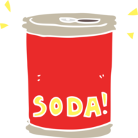 flat color style cartoon soda can png