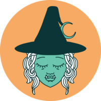 icon of half orc witch character face png