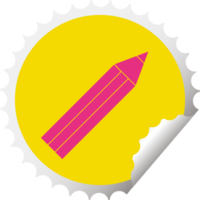 pencil   illustration circular peeling sticker png