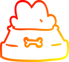 warm gradient line drawing of a cartoon pet bowl png