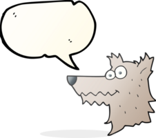 hand drawn speech bubble cartoon wolf head png