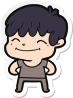 sticker of a cartoon happy boy png