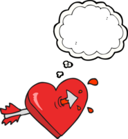 hand drawn thought bubble cartoon arrow through heart  hand drawn thought bubble cartoon png