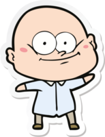 sticker of a cartoon bald man staring png