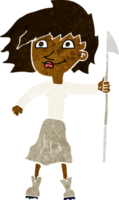 Cartoon-Frau mit Speer png