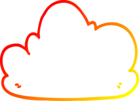 warm gradient line drawing of a cartoon cloud png