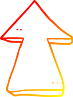 warm gradient line drawing of a cartoon pointing arrow png