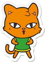 adesivo di un gatto cartone animato png