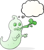 hand drawn thought bubble cartoon slimy ghost png