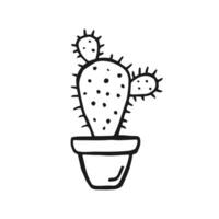 casa planta. cactus. mano dibujado ilustración. vector