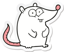 sticker of a cartoon happy white lab mouse png