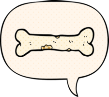 cartoon bone with speech bubble in comic book style png