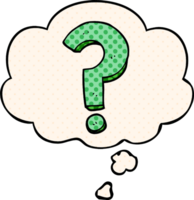 cartoon question mark with thought bubble in comic book style png