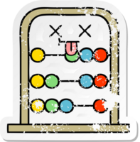 distressed sticker of a cute cartoon abacus png