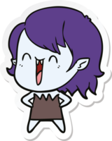 adesivo di una ragazza vampira felice simpatico cartone animato png