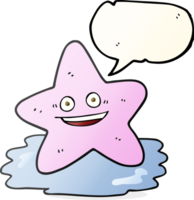 hand drawn speech bubble cartoon starfish png