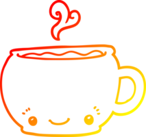 caldo pendenza linea disegno di un' cartone animato caldo tazza di caffè png