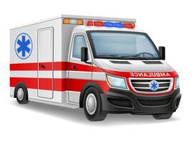 ambulancia automóvil coche médico vehículo ilustración aislado en blanco antecedentes vector