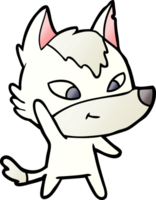 friendly cartoon wolf png