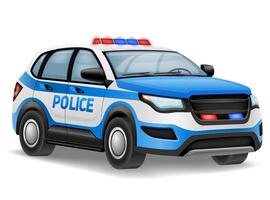 policía automóvil coche vehículo ilustración aislado en blanco antecedentes vector