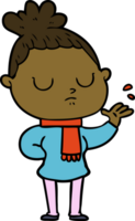 cartoon calm woman png