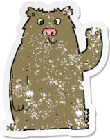vinheta angustiada de um urso de desenho animado png