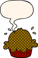 cute cartoon pie with speech bubble in comic book style png