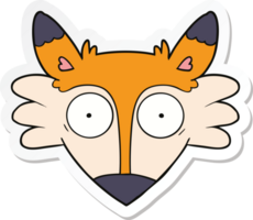 sticker of a cartoon startled fox png