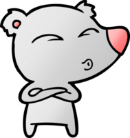 cartoon whistling bear png