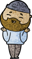 homme barbu heureux de dessin animé png