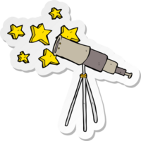 pegatina de un telescopio de dibujos animados png