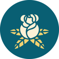 iconic tattoo style image of a single rose png