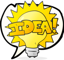 hand drawn speech bubble cartoon idea light bulb symbol png