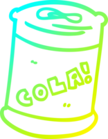 cold gradient line drawing of a cartoon fizzy drinks can png