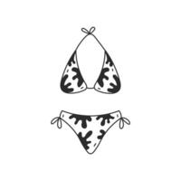 Bikini swimsuit doodle illustration vector