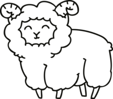 line drawing quirky cartoon ram png