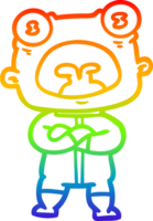 rainbow gradient line drawing of a cartoon weird alien communicating png