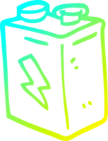 cold gradient line drawing of a cartoon battery png