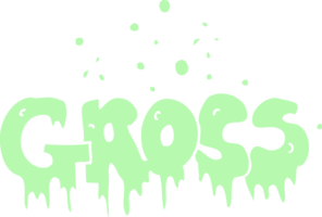 flat color illustration of word gross png