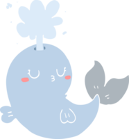 vlak kleur stijl tekenfilm walvis spuiten water png