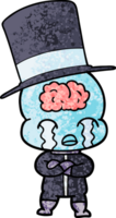 extraterrestre de gran cerebro de dibujos animados llorando png