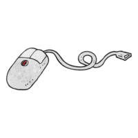 hand textured cartoon computer mouse png