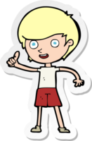 sticker of a cartoon boy giving thumbs up symbol png