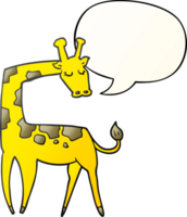cartone animato giraffa con discorso bolla nel liscio pendenza stile png