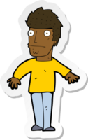 sticker of a cartoon worried man png