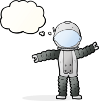 astronaute de dessin animé avec bulle de pensée png
