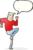 cartone animato uomo jogging su individuare con discorso bolla png