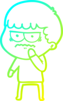 freddo pendenza linea disegno di un' cartone animato infastidito uomo png