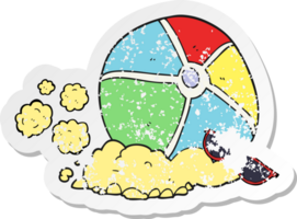 retro distressed sticker of a cartoon beach ball png