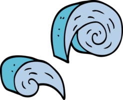 elemento espiral decorativo doodle de dibujos animados png
